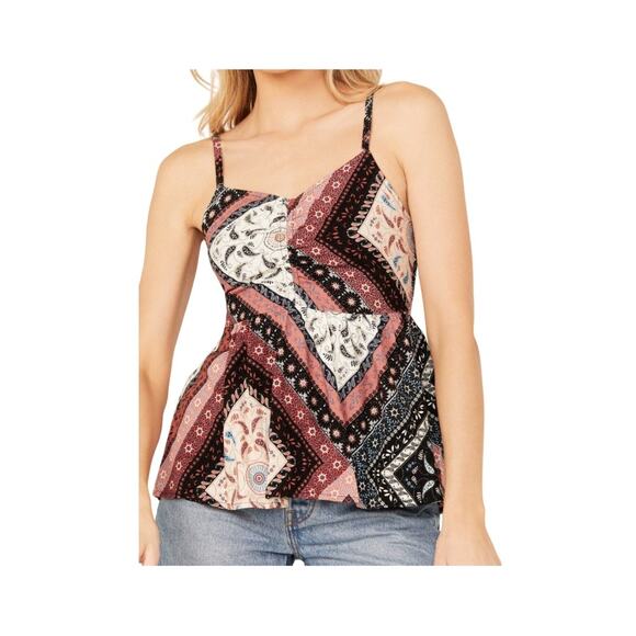 Shyanne Womens Western Patchwork Printed Smocked Cami Tank Top Size M - Picture 7 of 7